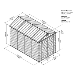 Palram - Canopia Skylight 6x10 hnedý záhradný domček