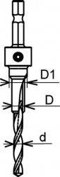 Fachmann M394 Vrták na konfirmáty - d5 D=7 D1=10mm