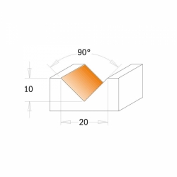 IGM F051 Žiletková fréza HM na V-drážku - 90° D23x11 L60 S=8