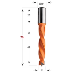 CMT 309 Vrták kolíkovací nepriechodzí S10 L70 HW - D10x43 S=10x20 L70 P