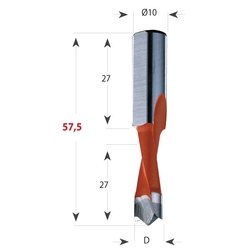 CMT 310 Xtreme Vrták kolíkovací nepriechodzí S10 L57,5 HW - D7x27 S=10x27 L57,5 L