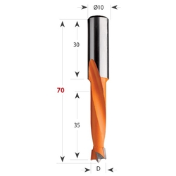 CMT 311 Vrták kolíkovací nepriechodzí S10 L70 HW - D11,1x35 S=10x30 L70 P