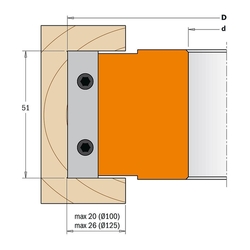 CMT C6941 Falcovacia fréza šikmé zuby MAN - D100x51 d30 Z2 V4 ALU