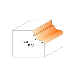 CMT C946 Profilová fréza s ložiskom - R4,8-3,6 D34,2x13 S=8 HM