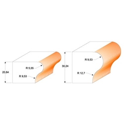 CMT C955 Fréza na hrany parapetov - R5,5+9,5 D31,7x25,4 S=12 HM