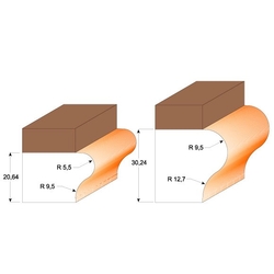 CMT C955 Fréza na hrany parapetov - R5,5+9,5 D31,7x25,4 S=12 HM