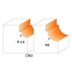 CMT C963 Zaoblovacia fréza vypuklá - R8 D31,7x14,3 S=8 HM