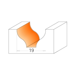 CMT C965 Profilová fréza čelná - R6,4 D19x11 d6,35 S=12 HM