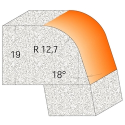 CMT C966 Zaoblovacia fréza na hrany umývadiel CORIAN - R12,7 D50,8 I31,75 S=12