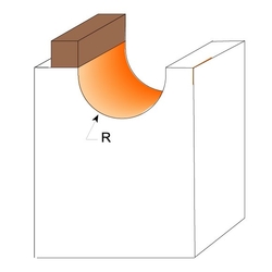 CMT Čelní vypouklá fréza s ložiskem - R9,5 D19x11,5 L50,8 S=6