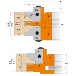 CMT Fréza na výrobu dverí MAN - D147 d50 Z2+2 ALU