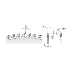 CMT Pílový kotúč pre veľkoplošné píly - D380x4.4 d60 Z72 15° HW