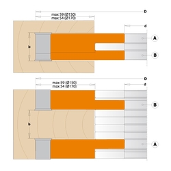 CMT Nastaviteľná drážkovacia fréza 2 dielna MAN - D150x14-28xd40 Z2+2 v2+2 ALU