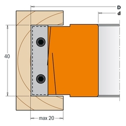 CMT Univerzálna frézovacia hlava s predrezmi MAN - D118x40-50 d50 Z2+2 ALU