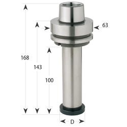 Upínacia hlava HSK-F63 s tŕňom - D40x100mm
