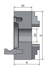 3-čeľusťové skľučovadlo s centrickým upínaním ø 160 mm Camlock 4