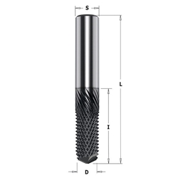 CMT C151V CHROME Fréza na umelý kameň a sklolaminát 135° - D12x25 L75 S=12