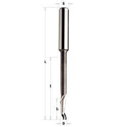 CMT C189 Špirálová fréza dlhá na ALU a PVC - D6x45 l2=16 L90 S=8mm HSS