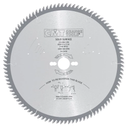 CMT Chrome Shield Pílový kotúč pre CORIAN a hrubostenné plasty - D300x3,2 d30 Z84 HW