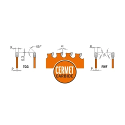 CMT Industrial Pílový kotúč na nehrdzavejúcu oceľ - D216x1,8 d30 Z56 HW