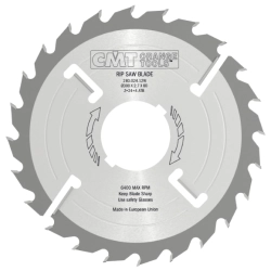 CMT Industrial Rozmietací kotúč s vyhadzovacím zubom, tenký - D300x2,7 d70 Z24+4 MEC HW