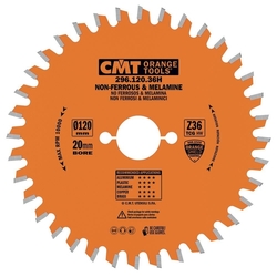 CMT Orange Pílový kotúč na lamino, plast a neželezné kovy - D120x1,8 d20 Z36 HW