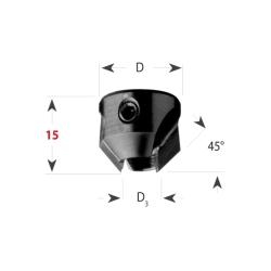 CMT 316 Záhlbník HW pre kolíkovací vrták - D=16 d=7 L