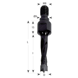 CMT Vrták kolíkovací S=M8, 9x4 HW - D10x30 LB45 L