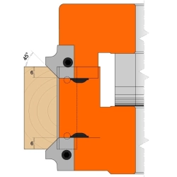CMT Nôž pre C694005 - pár žiletiek R3+45° prof.A3 horné
