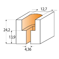 CMT C913 Fréza na skrutky - D12,7x24,2 d4,36x13,9 L63,5 S=8 HW
