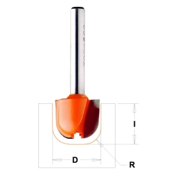 CMT Žliabková fréza - R6,4 D19x16 L54 S=6 HW
