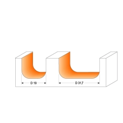 CMT C951 Žliabková fréza - R6,4 D19x16 L60,4 S=12 HW