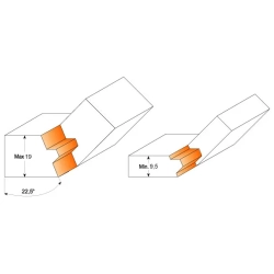 CMT C955 Fréza na spoje 22,50-45° - D37,3x22,2 22,5° S=8 HW