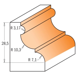 CMT C956 Multiprofilová fréza s ložiskom - D47,5x28,5 S=12 HW