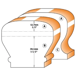 CMT C956 Fréza na hrany stolu a držadlá zábradlí - D63,5x19 S=12 HW