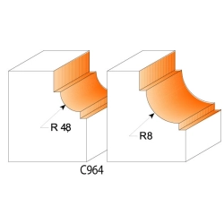 CMT C964 Zaoblovacia fréza vypuklá - R8 D31,7x14,3 S=12 HW