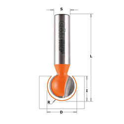 CMT C968 Drážkovacia guľová fréza - R7,94 D15,88x14,2 L60,3 S=8