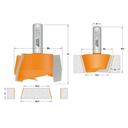 CMT C981 Sada vyspravovacia na CORIAN 2ks, S=12mm, D=47,5mm