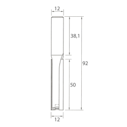 IGM M110 Drážkovacia fréza so zavrtávacím zubom - D12x50 L92 S=12 HW