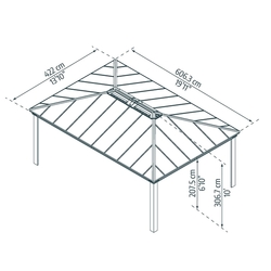 Palram - Canopia Dallas 14x20 hliníkový (montovaný) altánok