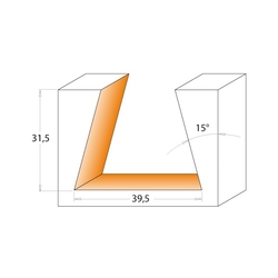 CMT Rybinová žiletková fréza pre strešné trámy - 15° D39,5x31,5 S=M12x1 HM