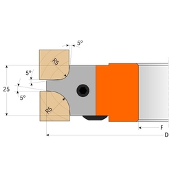 CMT Nôž pre C694003 - pár žiletiek R=4+8mm