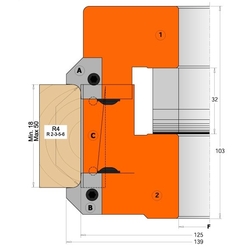 CMT Nôž pre C694005 - pár žiletiek R5+45° prof.A5 horné