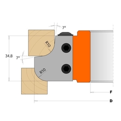 CMT Nôž pre C694007 - pár žiletiek R15mm