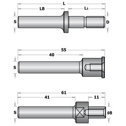 CMT C724 Tŕň tanierovej frézy upnutie skrútkou bez ložiska - S=6