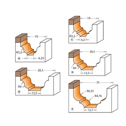 CMT Profilová čelná fréza s ložiskom - Profil C, R3,2 D19x12,3 S=6 HM