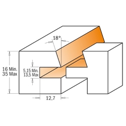 CMT Sada fréz na dvere s rovnou výplňou 3ks, S=12 HM