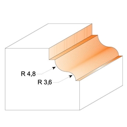 CMT C947 Profilová fréza s ložiskom - R4,8-3,6 D34,2x13 S=12 HM