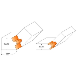 CMT C955 Fréza na spoje 22,50-45° - D37,3x22,2 22,5° S=8 HM