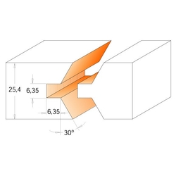 CMT C955 Sada fréz na okrasné hrany - D40 I25,4 A30° S=12 HM